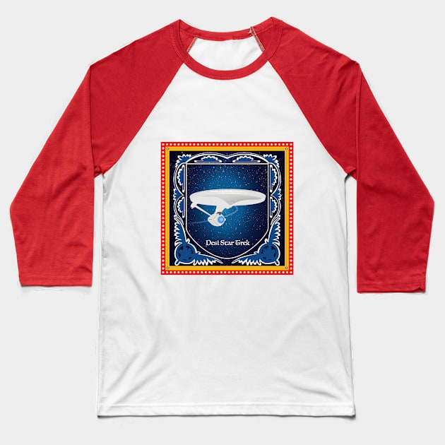 Pakistani Truck Art Motiff Spaceship Design Baseball T-Shirt by vonaurum